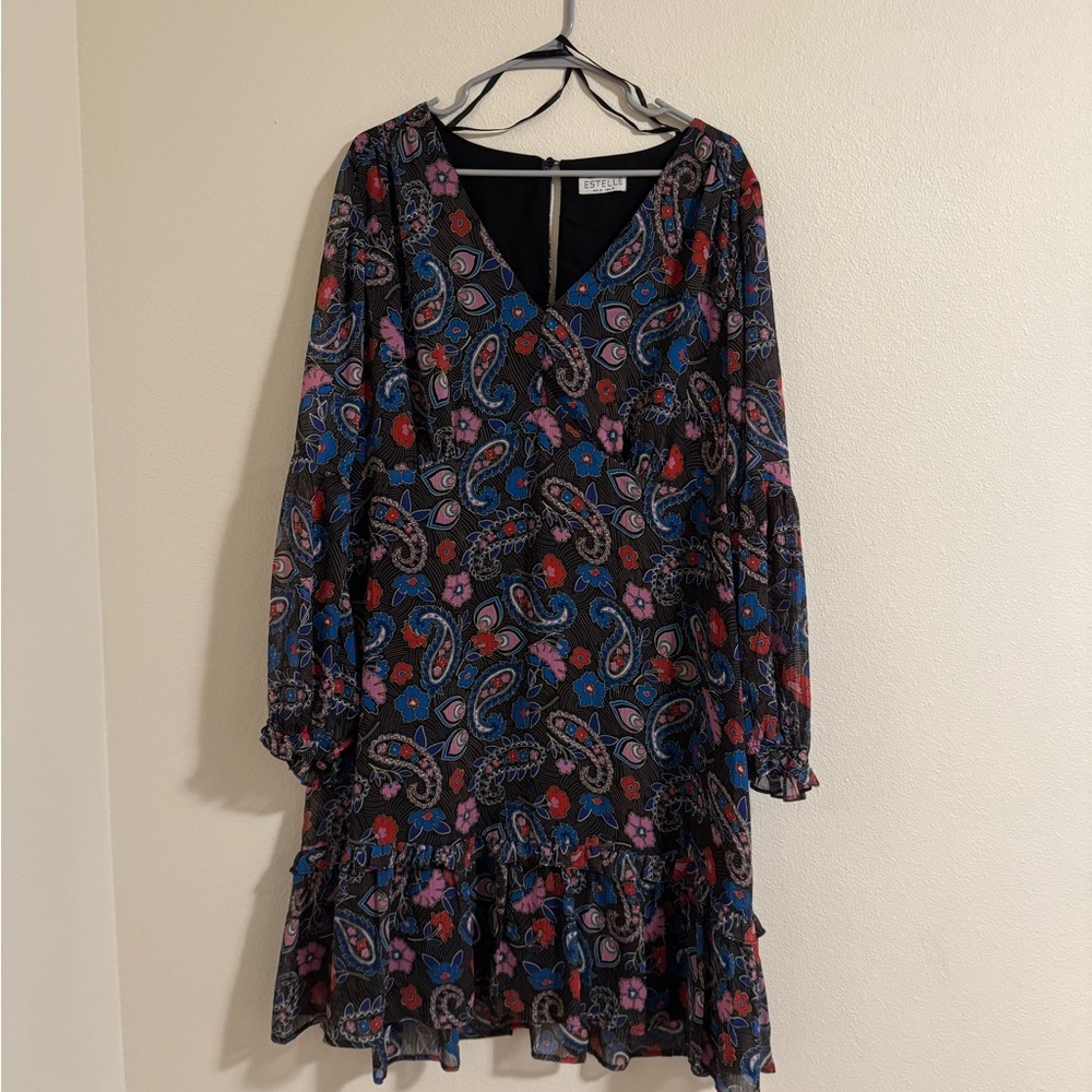 Estelle Multicolor Paisley Long Sleeve Dress